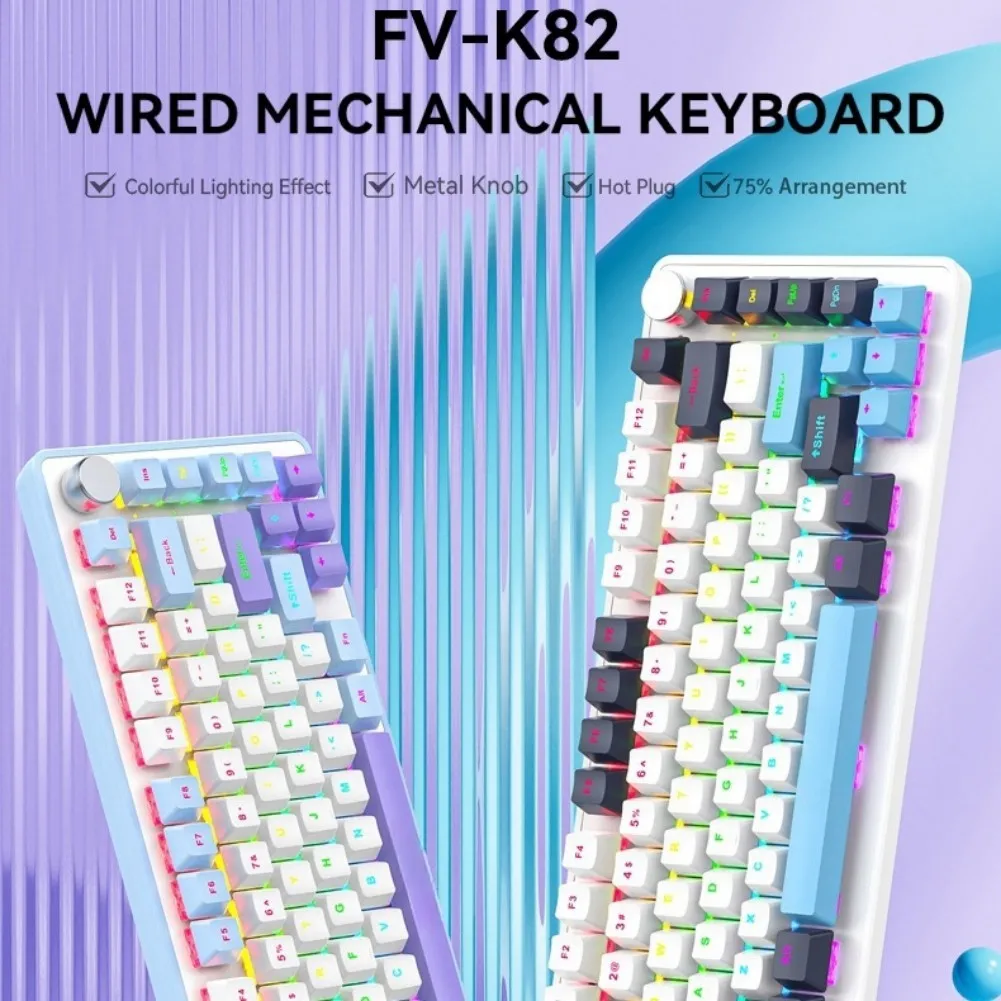 Portable 75% Mechanical Gaming Keyboard 82 Keys Wired Office Keyboard With Blue Switch LED Lights Compatible For Laptop
Portable 75% Mechanical Gaming Keyboard 82 Keys Wired Office Keyboard With Blue Switch LED Lights Compatible For Laptop
