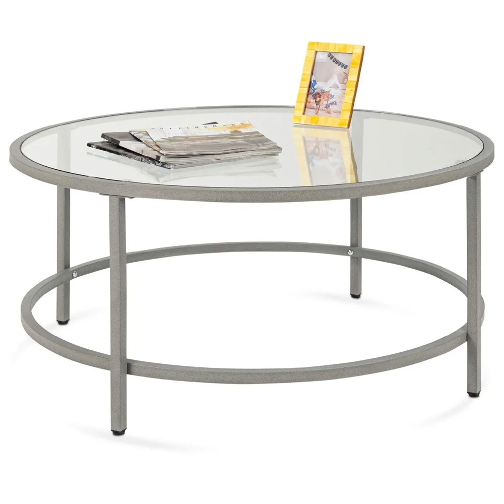 36in Modern Round Tempered Glass Accent Side Coffee Table, Customized
36in Modern Round Tempered Glass Accent Side Coffee Table, Customized