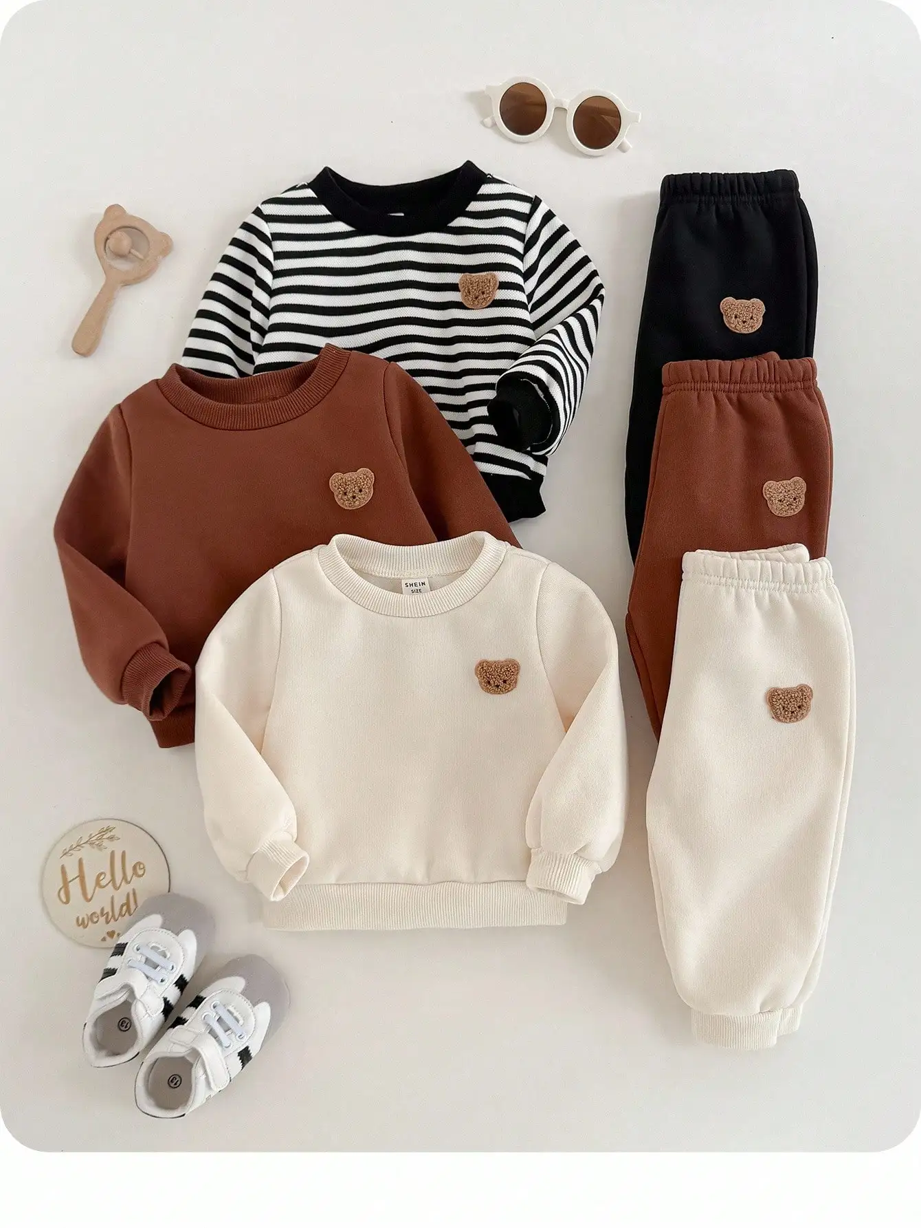 6pcs Set Baby Boy & Girl Cute Cartoon, Stripe, Solid Color Long Sleeve Sweatshirts And Knitted Ankle-Tied Pants 2 Pieces Outfits
6pcs Set Baby Boy & Girl Cute Cartoon, Stripe, Solid Color Long Sleeve Sweatshirts And Knitted Ankle-Tied Pants 2 Pieces Outfits