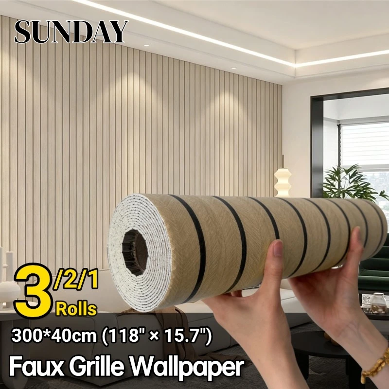 Faux Grille Wood Grain Contact Paper Wallpaper Thick Foam Peel and Stick Wallpaper for Bathroom Wood Grating Stripe Wall Sticker
Faux Grille Wood Grain Contact Paper Wallpaper Thick Foam Peel and Stick Wallpaper for Bathroom Wood Grating Stripe Wall Sticker