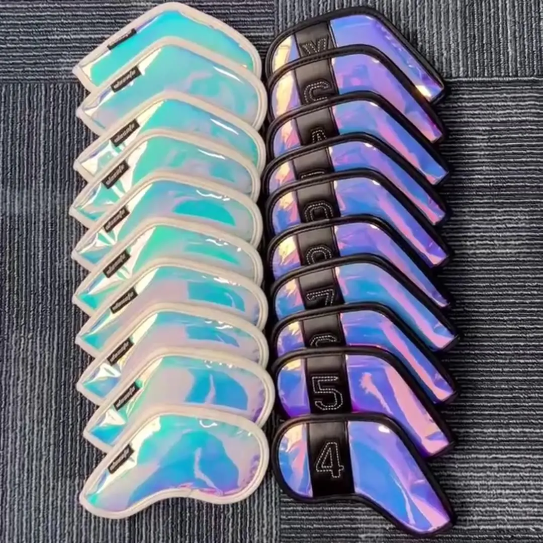 Golf club cover colorful iron cover laser mirror with Velcro TPU club head cover
Golf club cover colorful iron cover laser mirror with Velcro TPU club head cover