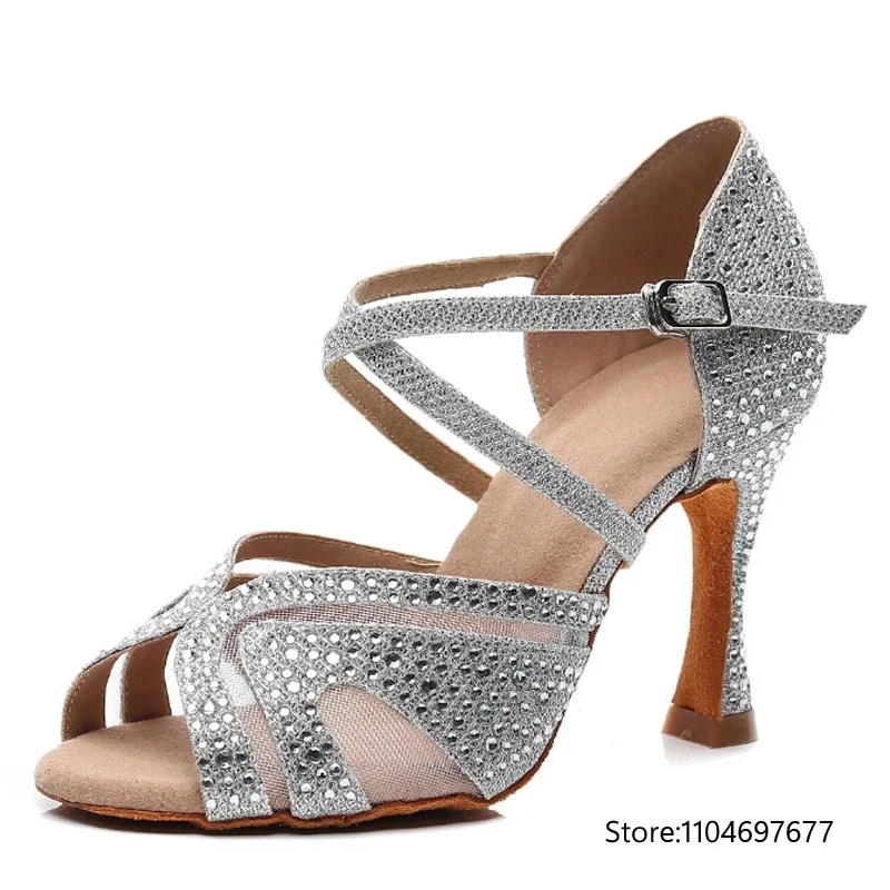 Latin Dance Shoes, Adult Women's Salsa Dance, Tango Dance Shoes, Training Dance Shoes, High-heeled Sandals, Black and Silver
Latin Dance Shoes, Adult Women's Salsa Dance, Tango Dance Shoes, Training Dance Shoes, High-heeled Sandals, Black and Silver