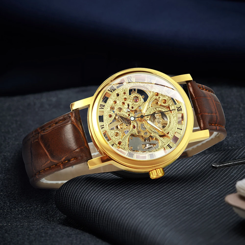 WINNER Classic Skeleton Mechanical Watch for Men Luminous Hands Leather Strap Business Hand Winding Mens Watches Top Brand Gifts
WINNER Classic Skeleton Mechanical Watch for Men Luminous Hands Leather Strap Business Hand Winding Mens Watches Top Brand Gifts