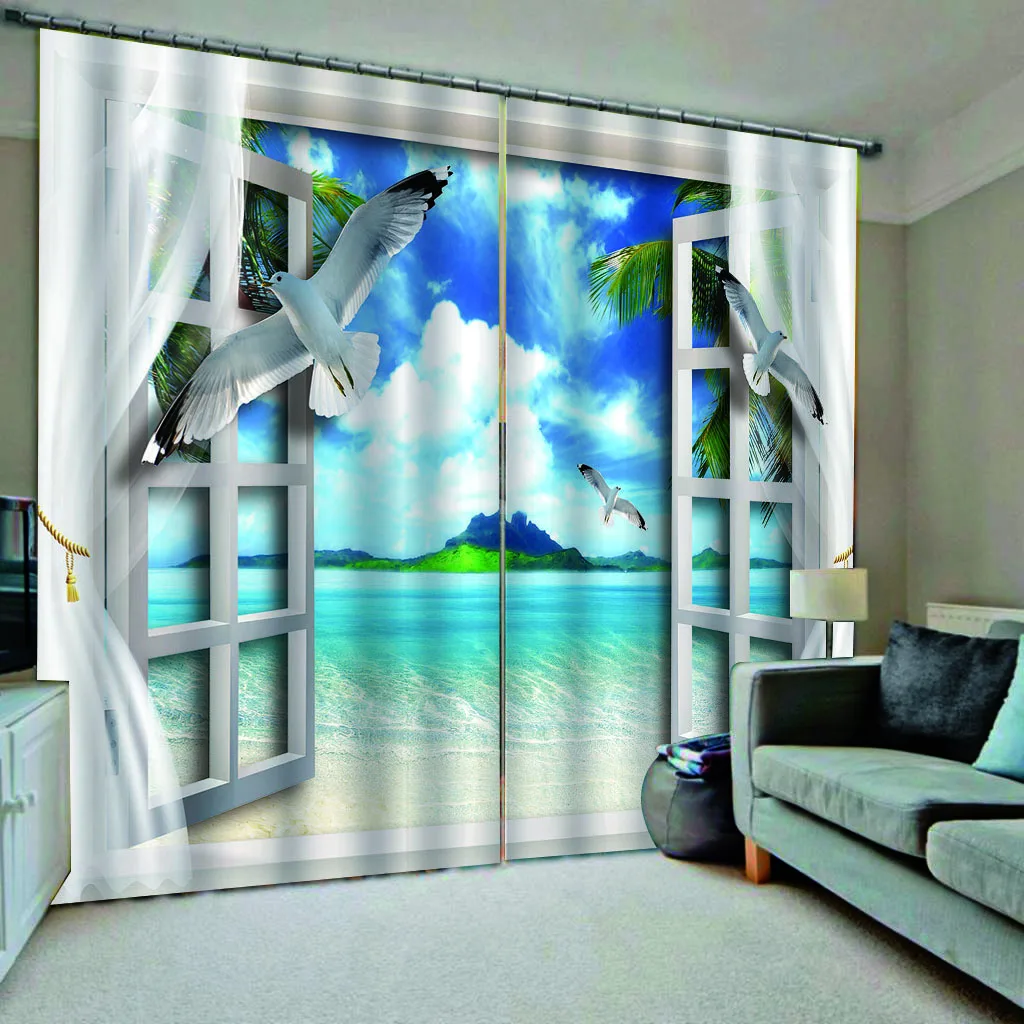 Оконные шторы 3D занавески Роскошные плотные оконные занавески Пляжные шторы для гостиной
Оконные шторы 3D занавески Роскошные плотные оконные занавески Пляжные шторы для гостиной