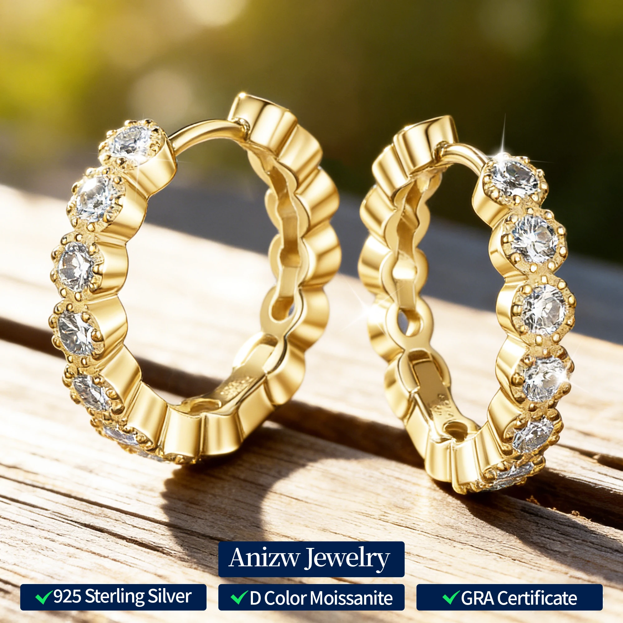 Anziw 925 Silver 2.5mm Round Cut Moissanite Earrings for Women Hoop Huggies Studs 7-stone Wedding Jewelry 2026 Valentine's Gift
Anziw 925 Silver 2.5mm Round Cut Moissanite Earrings for Women Hoop Huggies Studs 7-stone Wedding Jewelry 2026 Valentine's Gift