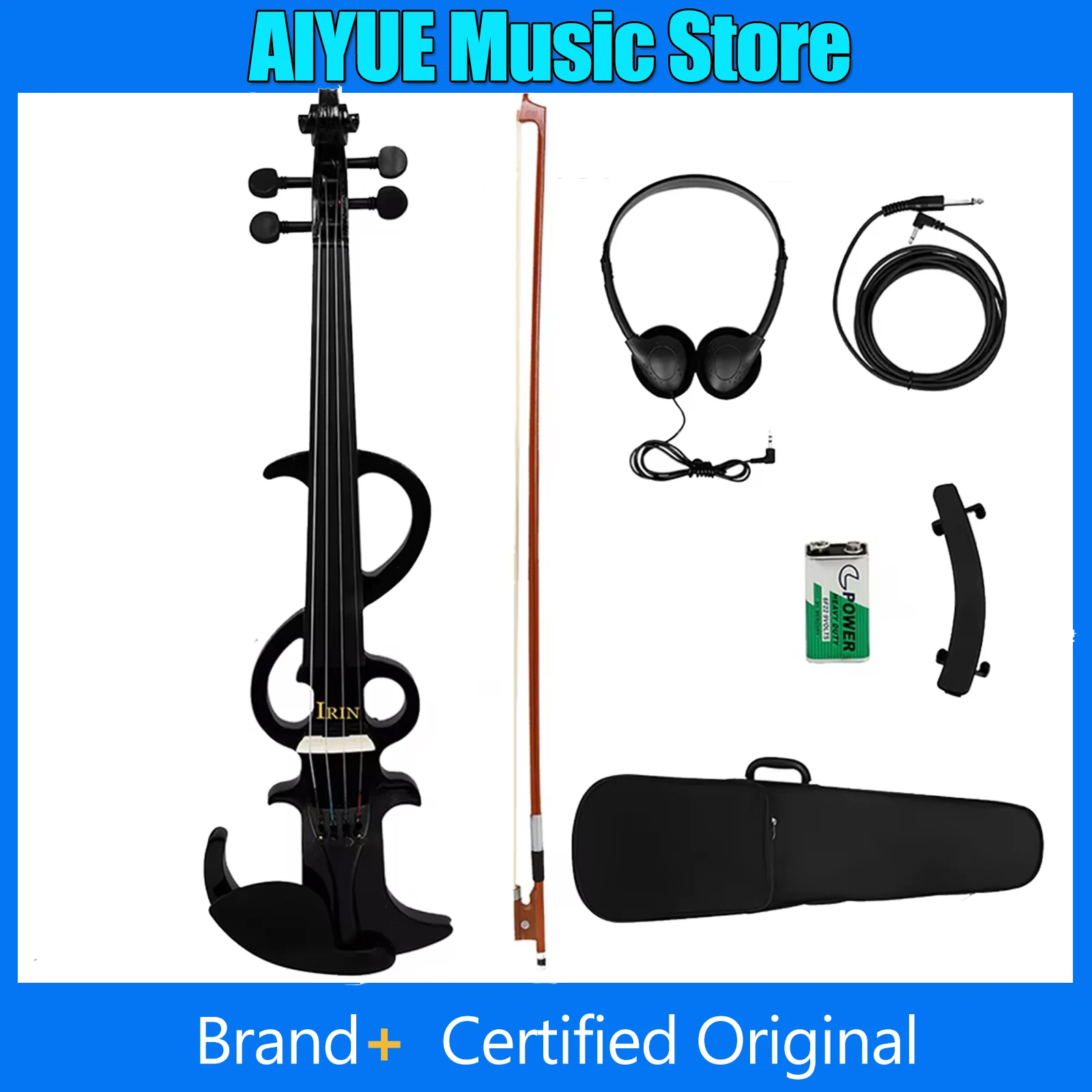 IRIN Violin 4/4 Electric Silent Electric Violin Right Handed Fiddle W/4/4 Violin Bow & Fiddle Bridge & Violin Case Parts
IRIN Violin 4/4 Electric Silent Electric Violin Right Handed Fiddle W/4/4 Violin Bow & Fiddle Bridge & Violin Case Parts
