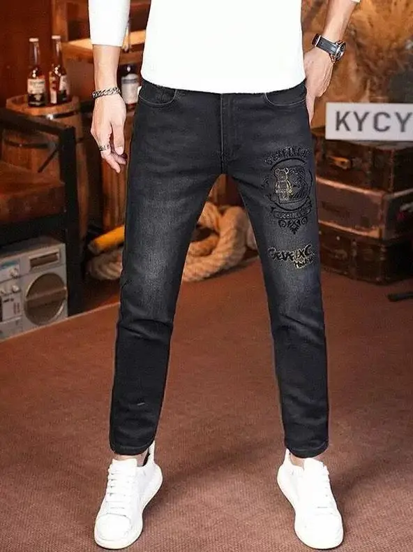 Повседневные джинсы для глаз, мужские облегающие эластичные длинные брюки с принтом, универсальные удобные повседневные брюки, весна-осень, новинка Sle
Повседневные джинсы для глаз, мужские облегающие эластичные длинные брюки с принтом, универсальные удобные повседневные брюки, весна-осень, новинка Sle