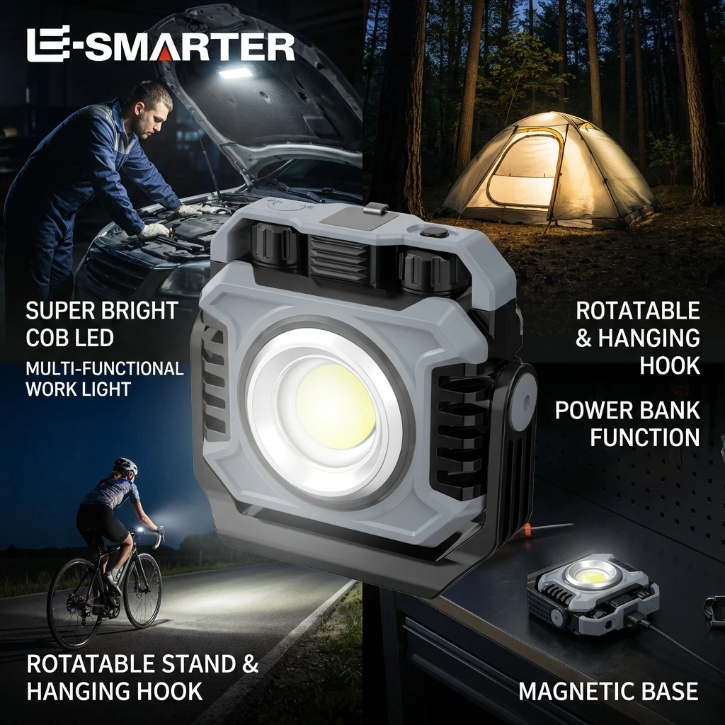 Multifunction Rechargeable Portable COB Flashlight Mini Magnetic Working Light 5000mAh Camping Torch Floodlight Built-in 26650
Multifunction Rechargeable Portable COB Flashlight Mini Magnetic Working Light 5000mAh Camping Torch Floodlight Built-in 26650