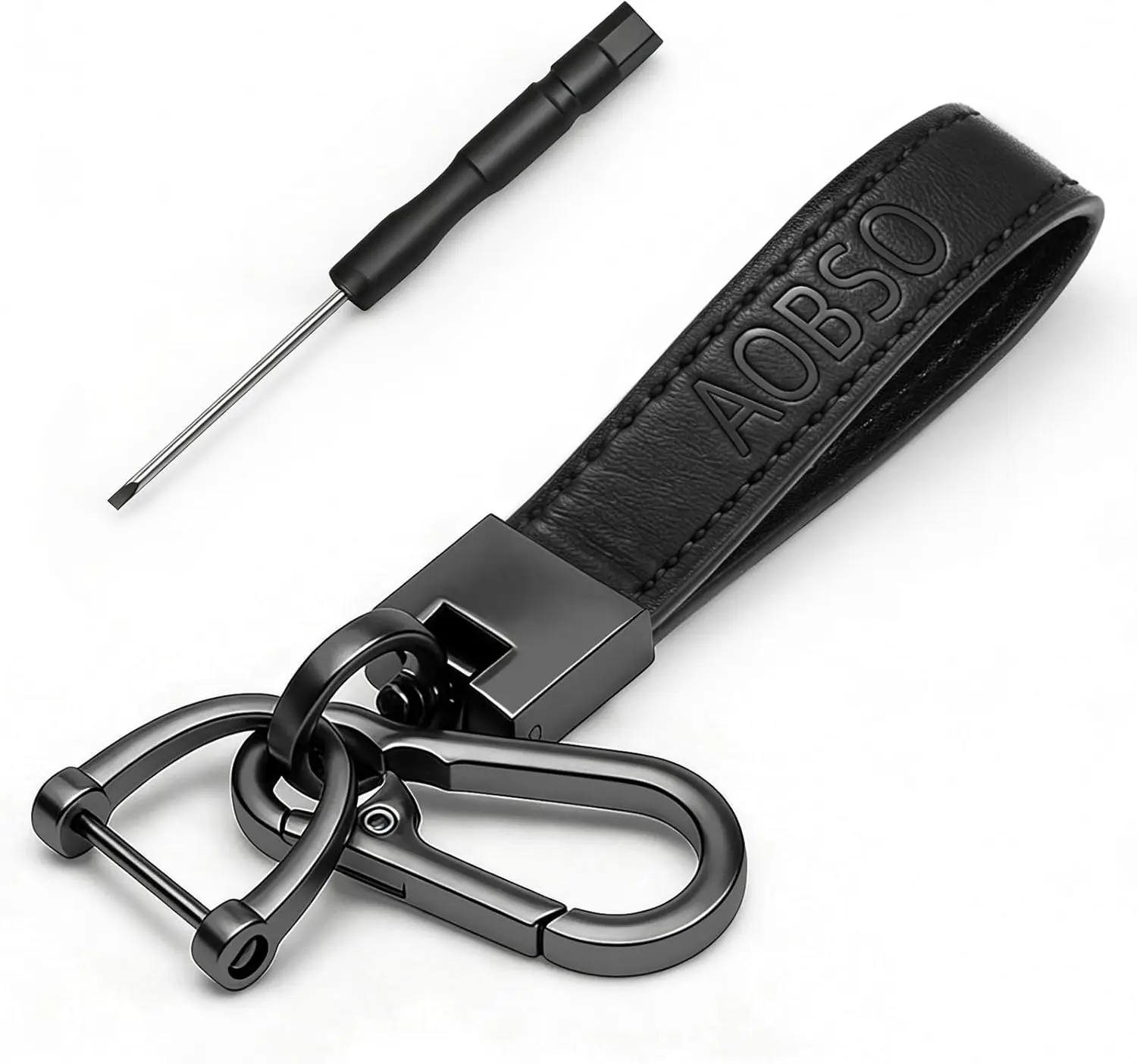 Black Leather Keychain for Car Keys – Universal Key Fob Holder with Anti-Lost D-Ring, Keychain
Black Leather Keychain for Car Keys – Universal Key Fob Holder with Anti-Lost D-Ring, Keychain