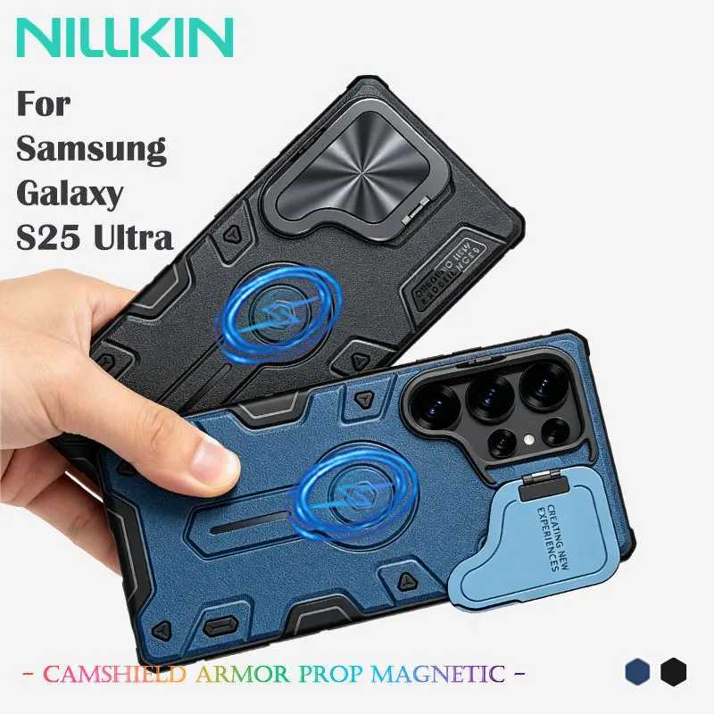 NILLKIN CamShield Armor Prop Magnetic Case for Samsung Galaxy S25 Ultra, Lens Cover Stand, Comprehensive Anti-Fall, TPU + PC
NILLKIN CamShield Armor Prop Magnetic Case for Samsung Galaxy S25 Ultra, Lens Cover Stand, Comprehensive Anti-Fall, TPU + PC