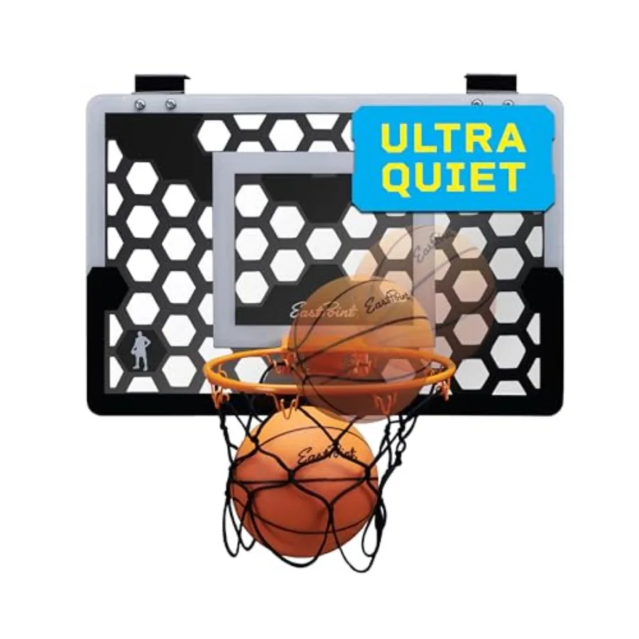 EastPoint Over-the-Door Indoor Basketball Hoop Set - Black, 18 x 12 in Backboard - Quiet Foam Ball for Indoor Basketball Game -
EastPoint Over-the-Door Indoor Basketball Hoop Set - Black, 18 x 12 in Backboard - Quiet Foam Ball for Indoor Basketball Game -