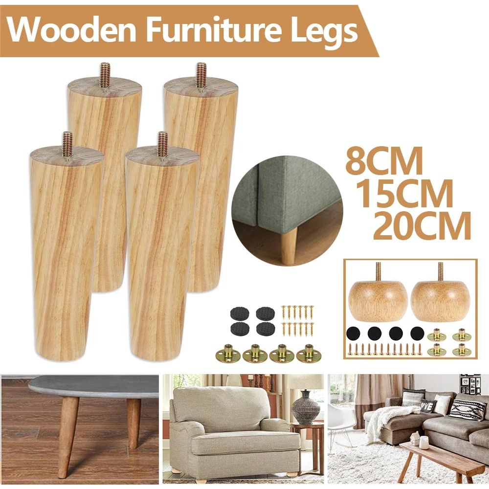 4Pcs Furniture Leg Wooden Replacement Furniture Feet 8/15/20cm Height Table Leg with Screws Foot Pads for Sofa Chair Bed Cabinet
4Pcs Furniture Leg Wooden Replacement Furniture Feet 8/15/20cm Height Table Leg with Screws Foot Pads for Sofa Chair Bed Cabinet