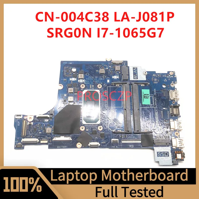 Материнская плата для ноутбука DELL, материнская плата CN-004C38 004C38 04C38 LA-J081P с процессором SRG0N I7-1065G 7, 100% полностью протестирована, работает хорошо
Материнская плата для ноутбука DELL, материнская плата CN-004C38 004C38 04C38 LA-J081P с процессором SRG0N I7-1065G 7, 100% полностью протестирована, работает хорошо