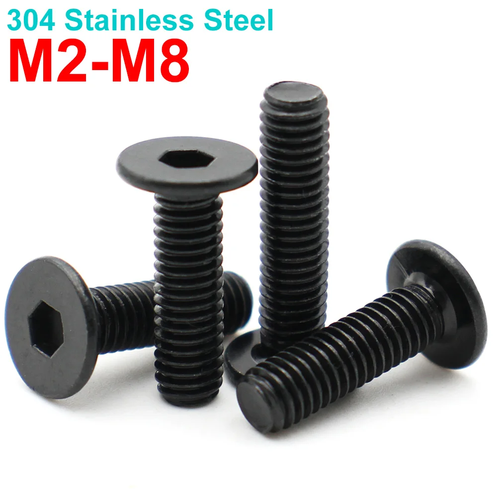 5/10/20pcs M2 M2.5 M3 M4 M5 M6 M8 Black 304 Stainless Steel CM Ultra-Thin Flat Head Hex Hexagon Socket Screws Flat Head Bolts
5/10/20pcs M2 M2.5 M3 M4 M5 M6 M8 Black 304 Stainless Steel CM Ultra-Thin Flat Head Hex Hexagon Socket Screws Flat Head Bolts