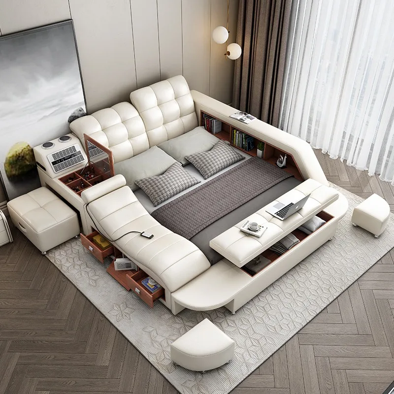 Bedroom double bed massage audio purifier large apartment leather bed multi-functional tatami storage bed
Bedroom double bed massage audio purifier large apartment leather bed multi-functional tatami storage bed