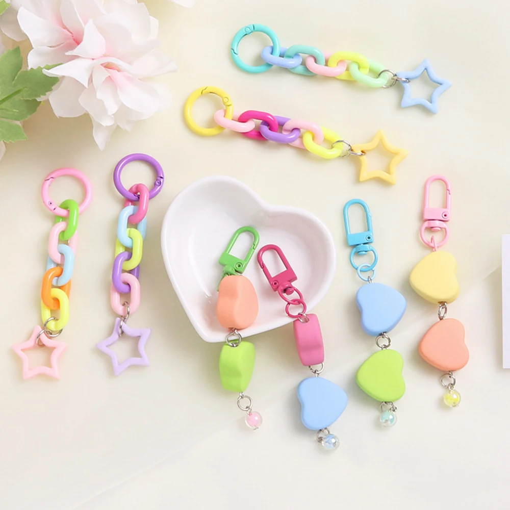 Sweet Color Fresh Love Star Keychain Student Backpack Pendant Car Key Ring Earphone Case Decoration Girls Bag Decor Accessories
Sweet Color Fresh Love Star Keychain Student Backpack Pendant Car Key Ring Earphone Case Decoration Girls Bag Decor Accessories