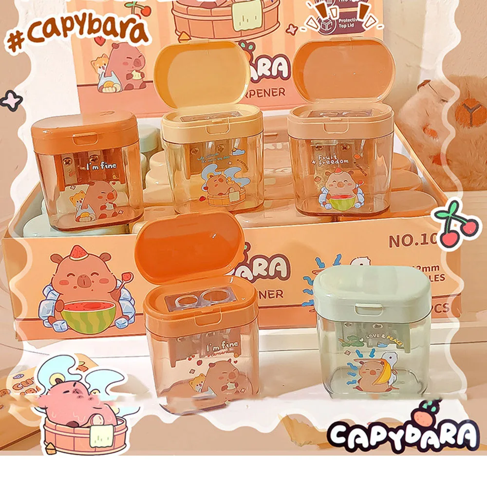 1PC Cute Capybara Double Hole Pencil Sharpener Aesthety Transparent Mini Portable Cute Sharpener Back To School Stationery Gifts
1PC Cute Capybara Double Hole Pencil Sharpener Aesthety Transparent Mini Portable Cute Sharpener Back To School Stationery Gifts