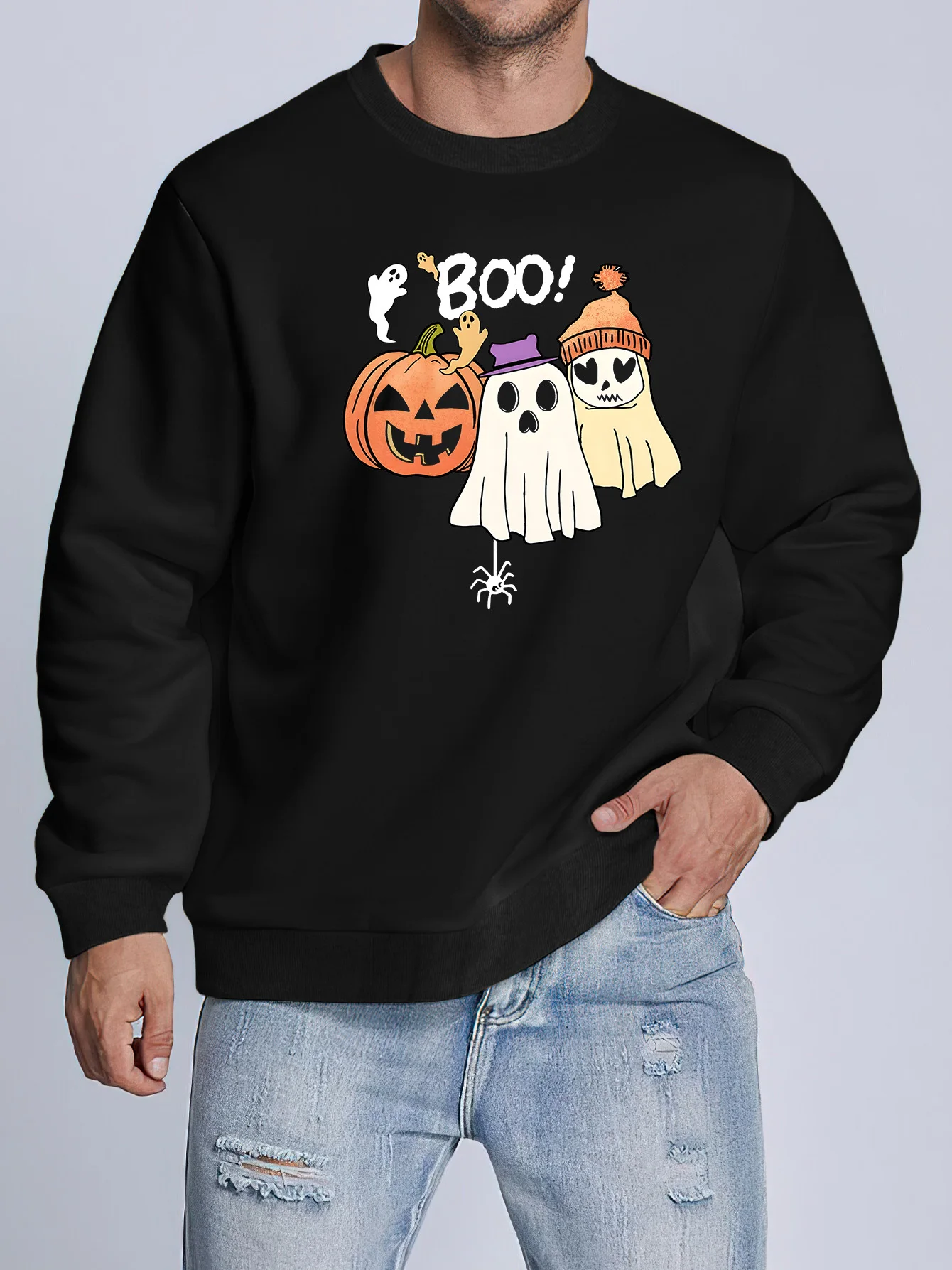 Мужская толстовка с круглым вырезом, с принтом тыквы на Хэллоуин, трикотаж, повседневный стиль.
Мужская толстовка с круглым вырезом, с принтом тыквы на Хэллоуин, трикотаж, повседневный стиль.