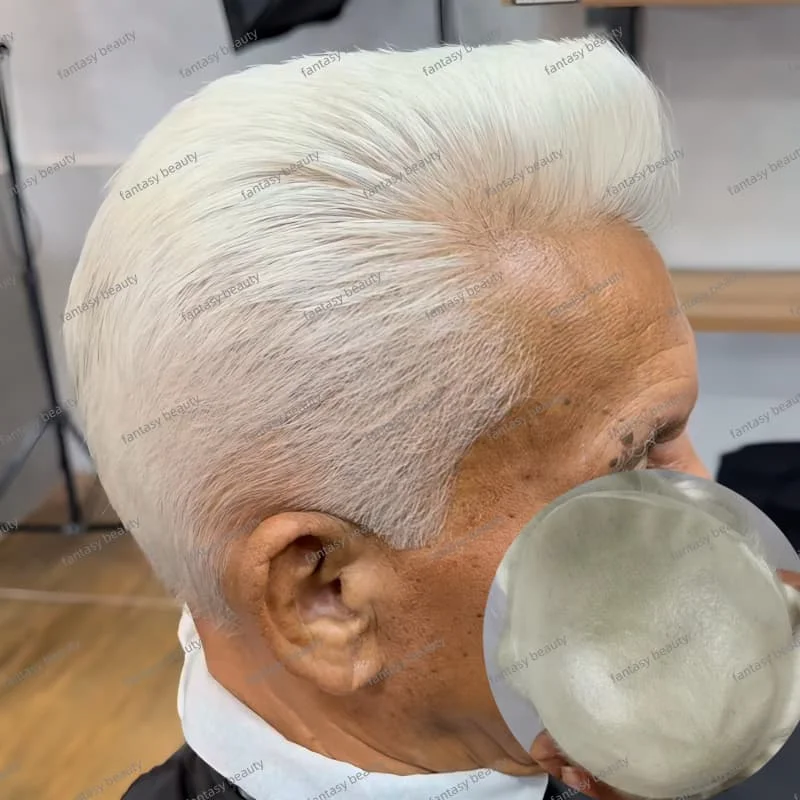 60RY white men's capillary prosthesis Short Wave Human Hair Mens Wigs 130% density Double Knotted Men Capillary Prosthesis Hair
60RY white men's capillary prosthesis Short Wave Human Hair Mens Wigs 130% density Double Knotted Men Capillary Prosthesis Hair