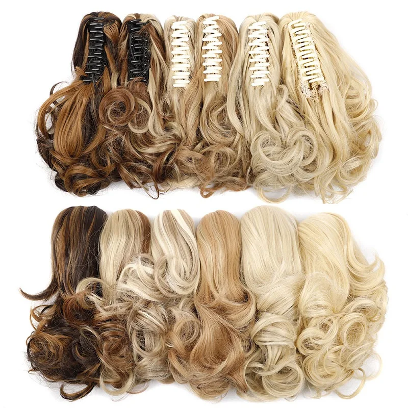 12Inch Short Wavy Curly Ponytail Hair Extension Claw Clip in Ponytail Mixed Blonde Hairpiece for Women
12Inch Short Wavy Curly Ponytail Hair Extension Claw Clip in Ponytail Mixed Blonde Hairpiece for Women