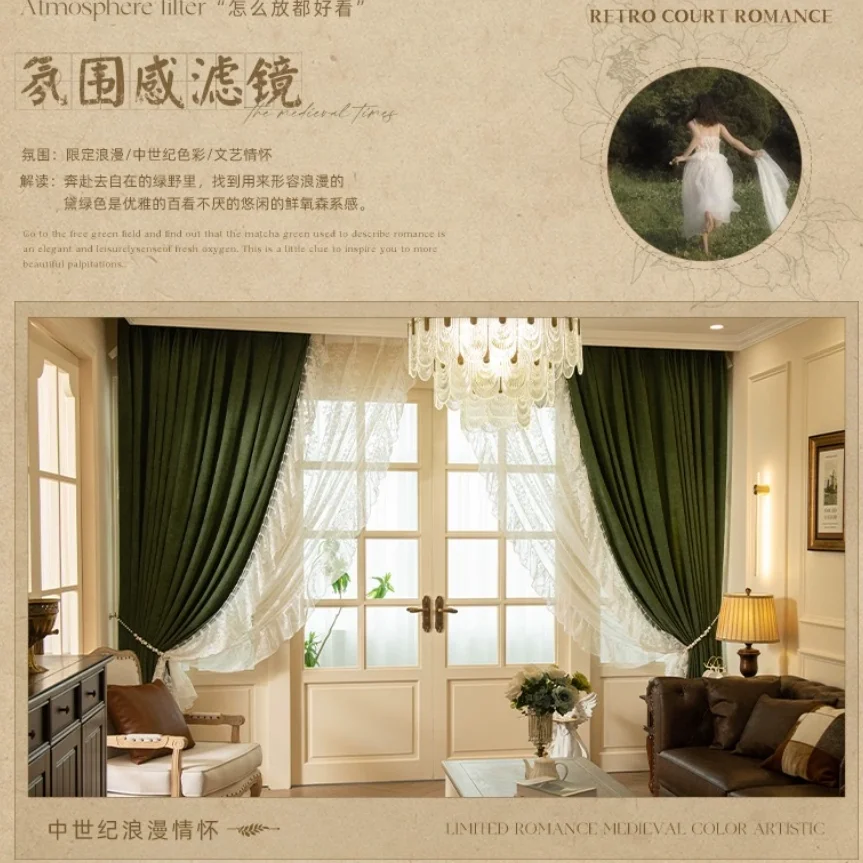 Luxury High Shading Green Embroidered Customized Curtains for Living Dining Room Bedroom Velvet Fabric High-end Light Thickened
Luxury High Shading Green Embroidered Customized Curtains for Living Dining Room Bedroom Velvet Fabric High-end Light Thickened