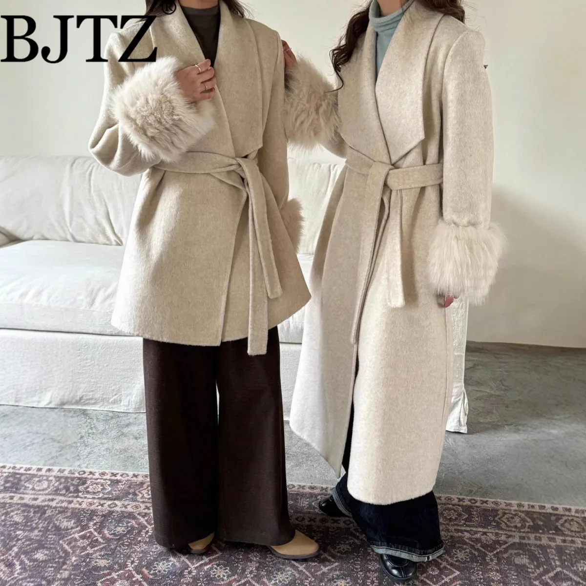 BJTZ новое двустороннее шерстяное пальто женское в корейском стиле с большими лацканами элегантное модное длинное толстое теплое осенне-зимнее платье трапециевидной формы
BJTZ новое двустороннее шерстяное пальто женское в корейском стиле с большими лацканами элегантное модное длинное толстое теплое осенне-зимнее платье трапециевидной формы