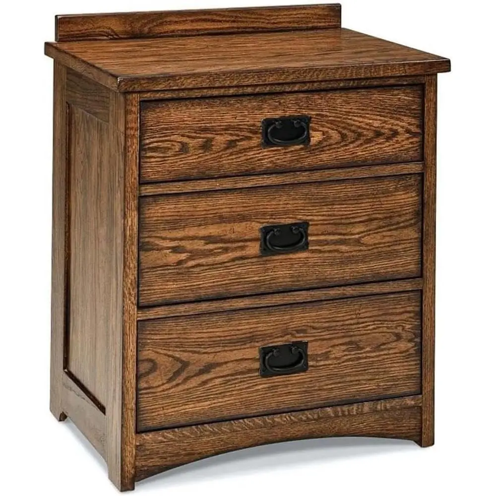Traditional 3-Der Solid Oak Wood Nightstand, Mission Brown inish, 30.25" H x 25" W x 17" D, Ce-Lined Der, Arts and Crats Style B
Traditional 3-Der Solid Oak Wood Nightstand, Mission Brown inish, 30.25" H x 25" W x 17" D, Ce-Lined Der, Arts and Crats Style B