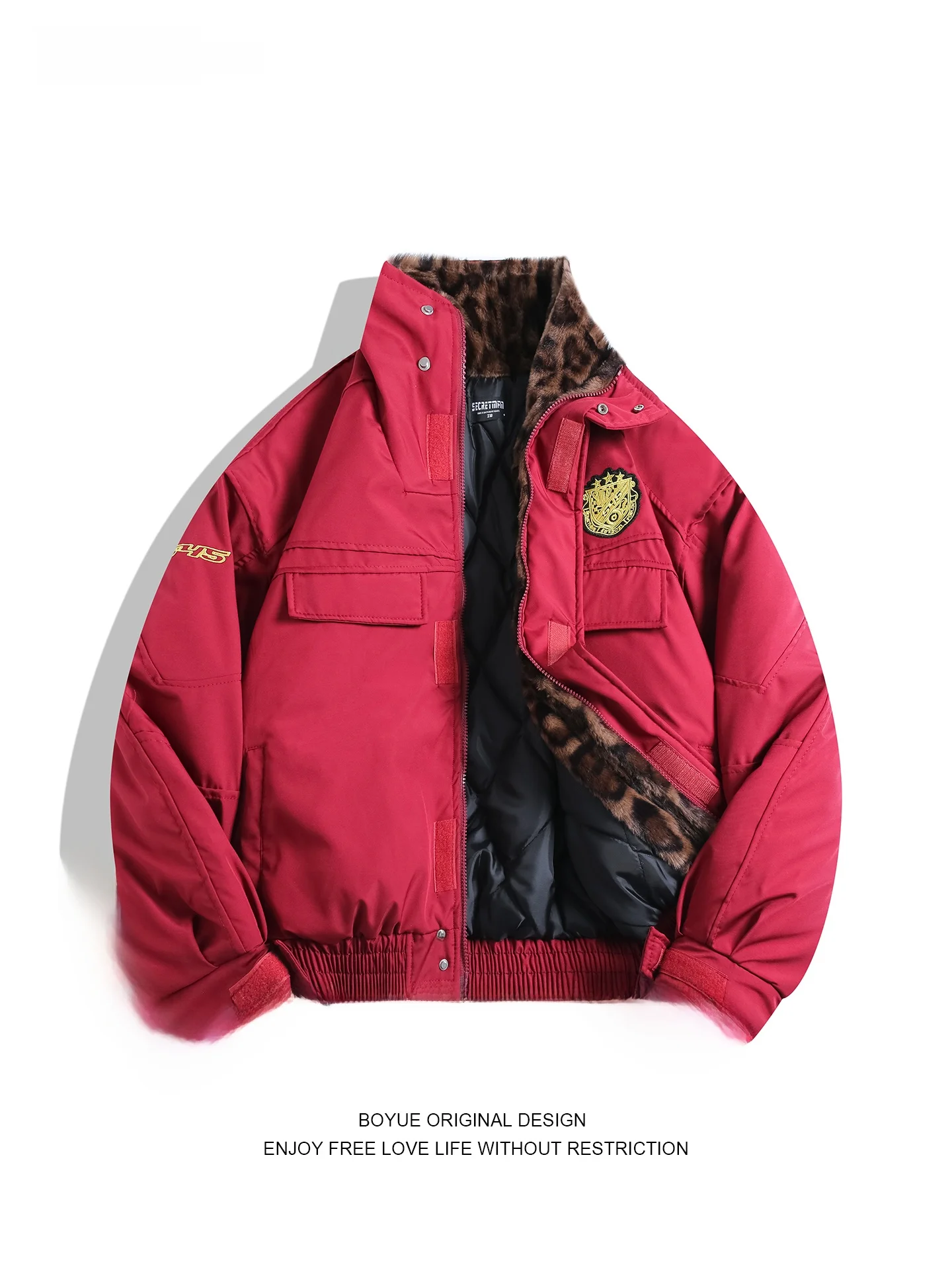 Boyue American Leopard Print Jaet Thiened Street Sle Hip Hop Cotton Coat Men's Women's Casual Warm Long Sve Zipper
Boyue American Leopard Print Jaet Thiened Street Sle Hip Hop Cotton Coat Men's Women's Casual Warm Long Sve Zipper