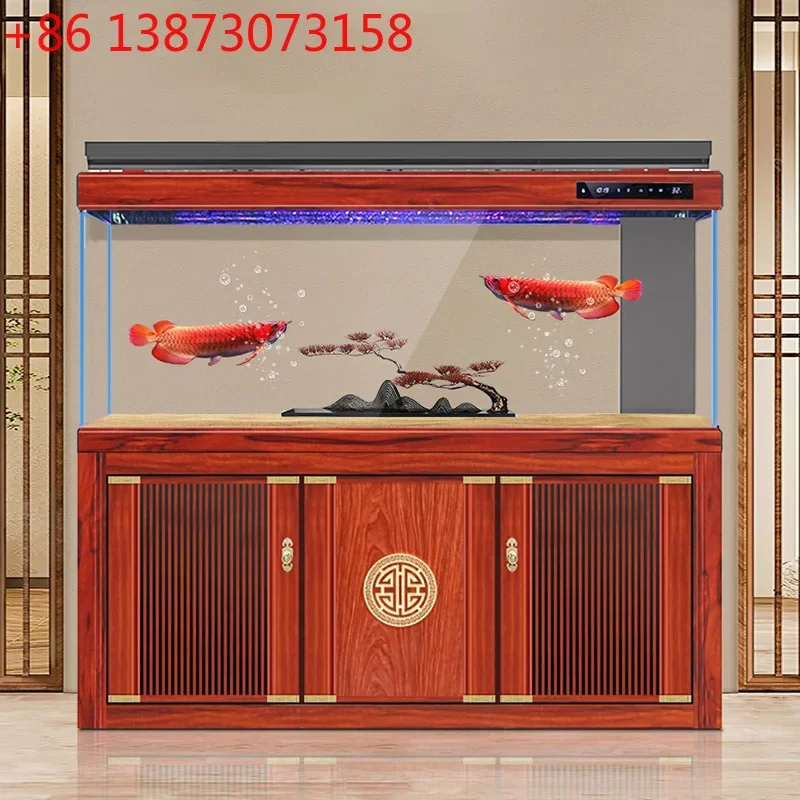 New Chinese fish tank living room medium and large ultra-white glass aquarium
New Chinese fish tank living room medium and large ultra-white glass aquarium