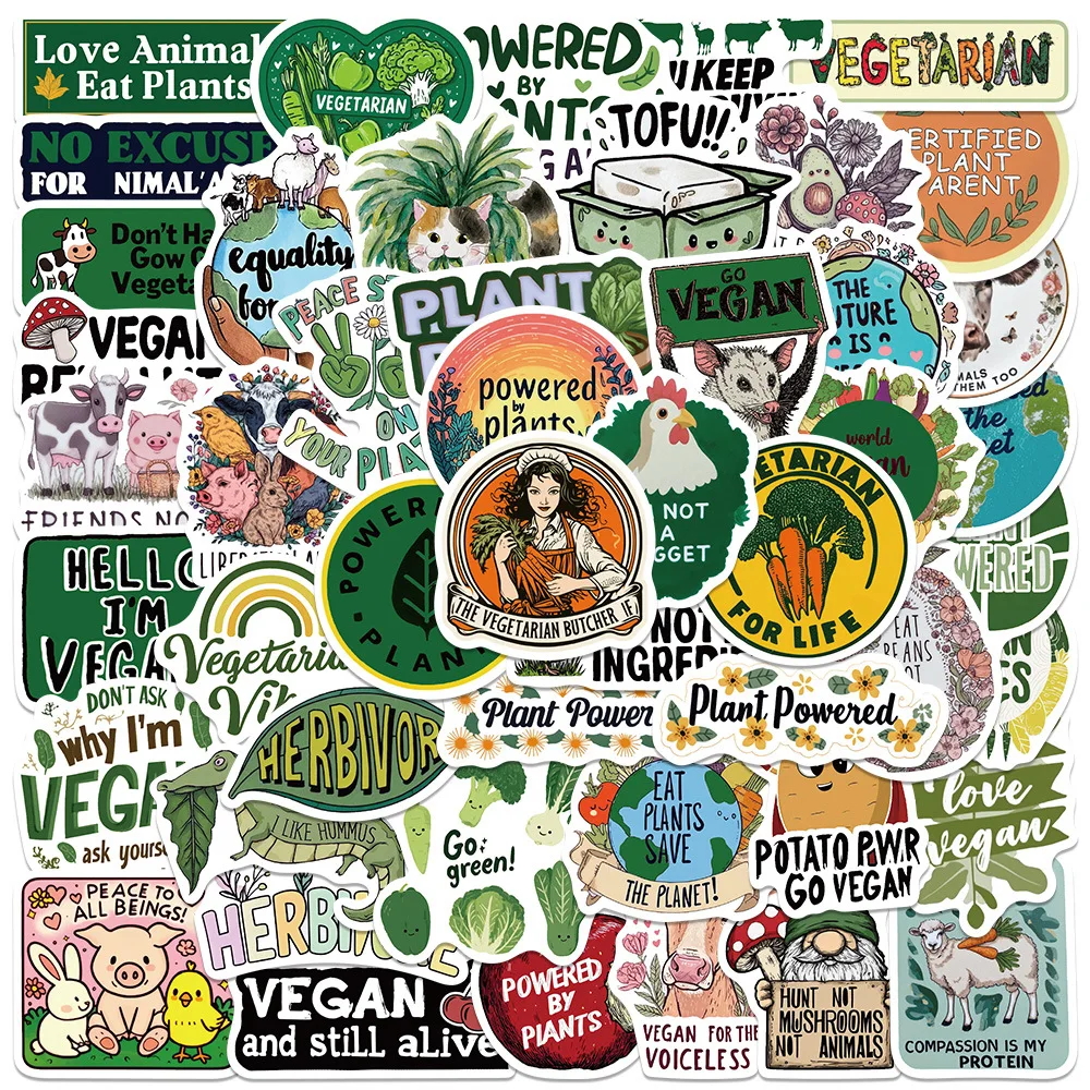 50Pcs Vegetarian Stickers Vegan Lifestyle Decals For Laptop Scrapbook Luggage Guitar Helmet DIY Aesthetic Stickers
50Pcs Vegetarian Stickers Vegan Lifestyle Decals For Laptop Scrapbook Luggage Guitar Helmet DIY Aesthetic Stickers