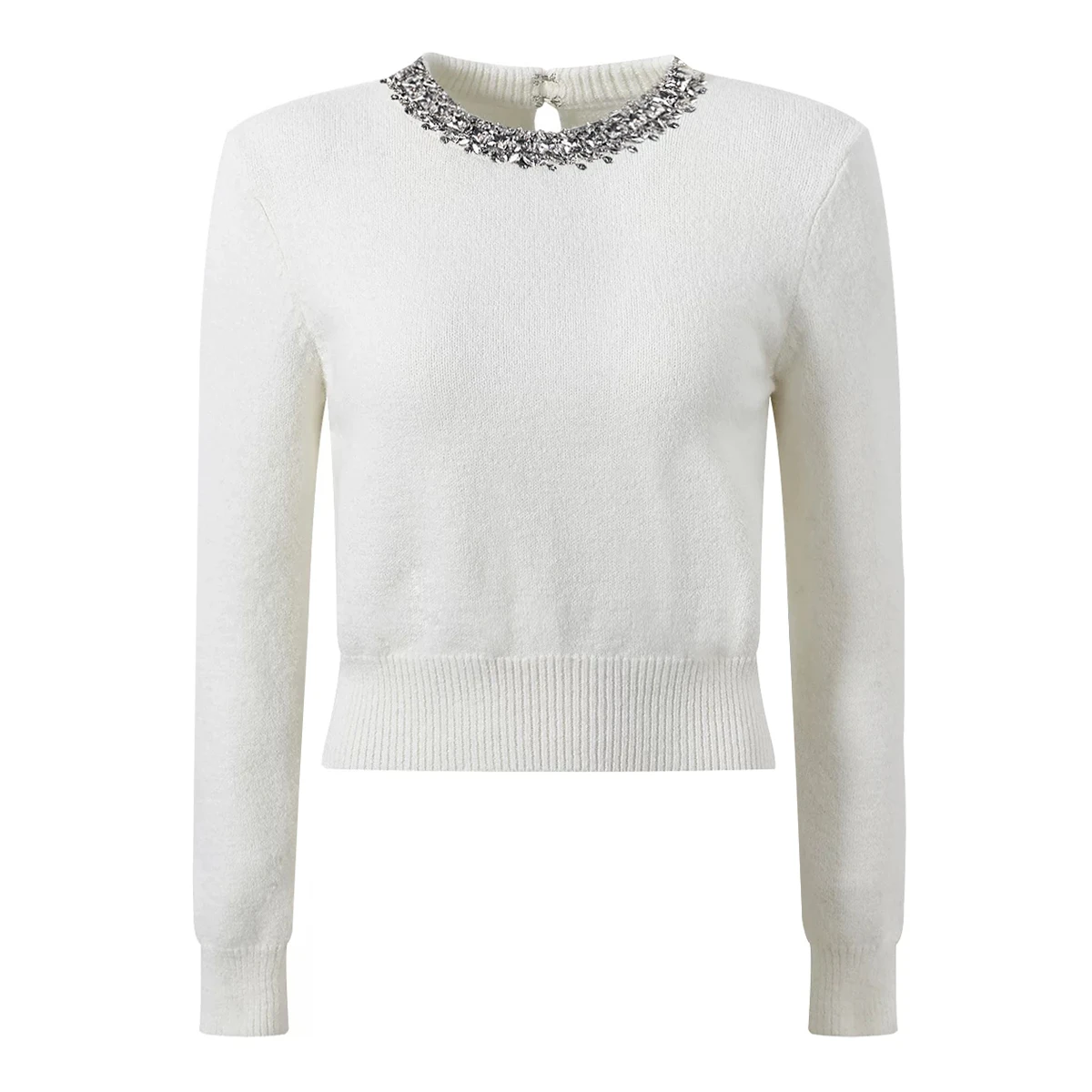 Two Color High-Quality And Fashionable New Elastic Knitted Round Neck Nail Bead Long Sleeved Fitted Women's Pullover
Two Color High-Quality And Fashionable New Elastic Knitted Round Neck Nail Bead Long Sleeved Fitted Women's Pullover