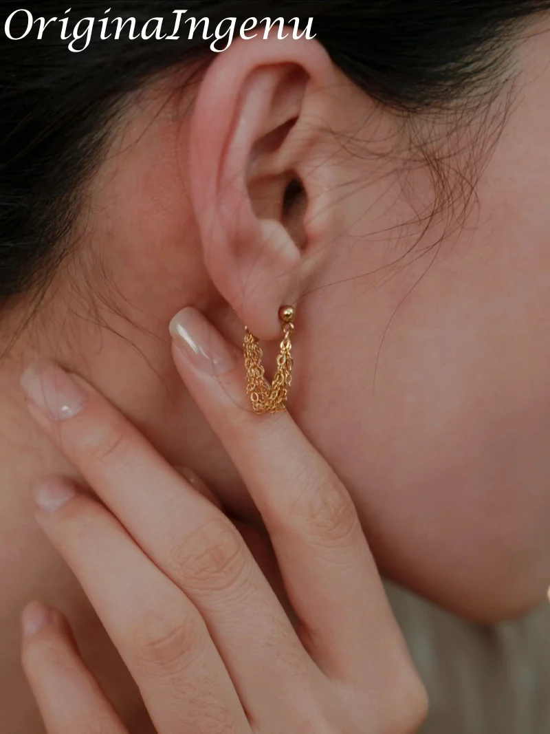 925 Silver/14K Gold Filled Chain Earrings Gold Filled Minimalist Earrings Tarnish Resist Women Jewelry
925 Silver/14K Gold Filled Chain Earrings Gold Filled Minimalist Earrings Tarnish Resist Women Jewelry