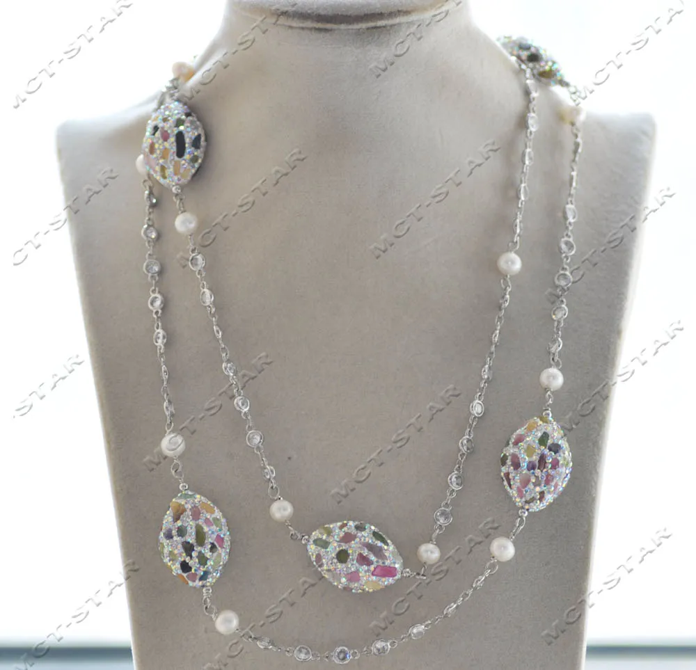 MTC·STAR Z12871 42'' 30mm Multicolor Tourmaline Detritus All CZ Egg Chain Necklace
MTC·STAR Z12871 42'' 30mm Multicolor Tourmaline Detritus All CZ Egg Chain Necklace