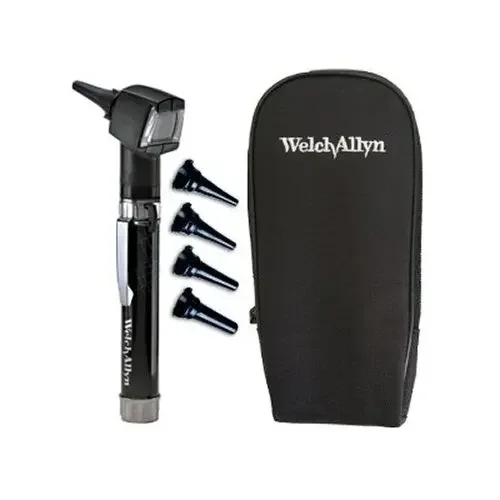 Portable junior otoscope set with handle & soft case for medical diagnosis.
Portable junior otoscope set with handle & soft case for medical diagnosis.