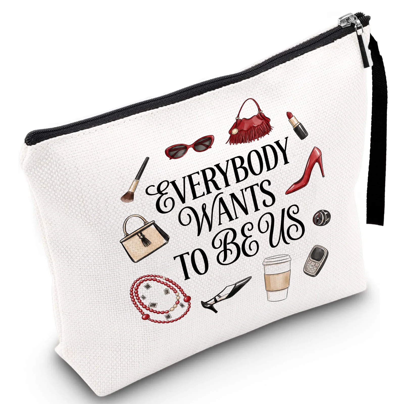 Fashion Quote Everybody Wants To Be Us Makeup Bag Portable Linen Zipper Cosmetic Storage Travel Toiletry Pouch For Female Gift
Fashion Quote Everybody Wants To Be Us Makeup Bag Portable Linen Zipper Cosmetic Storage Travel Toiletry Pouch For Female Gift