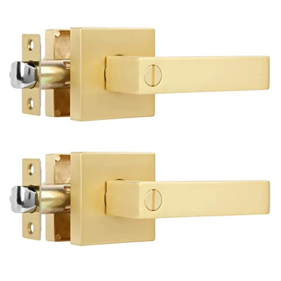 Pack Heavy Duty Bathroom Door Handle, Square Stain Brass Gold Door s, Interior Door Knob Locked Inside with Turn Thumb Left/Rig
Pack Heavy Duty Bathroom Door Handle, Square Stain Brass Gold Door s, Interior Door Knob Locked Inside with Turn Thumb Left/Rig