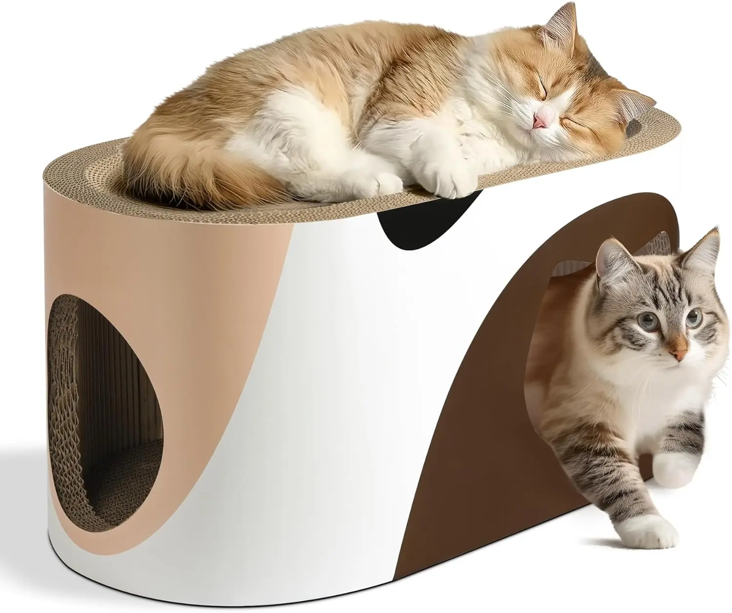 Large Corrugated Cardboard Cat Scratcher House with Holes, Scratching Pad Lounge Bed for Indoor Cats
Large Corrugated Cardboard Cat Scratcher House with Holes, Scratching Pad Lounge Bed for Indoor Cats