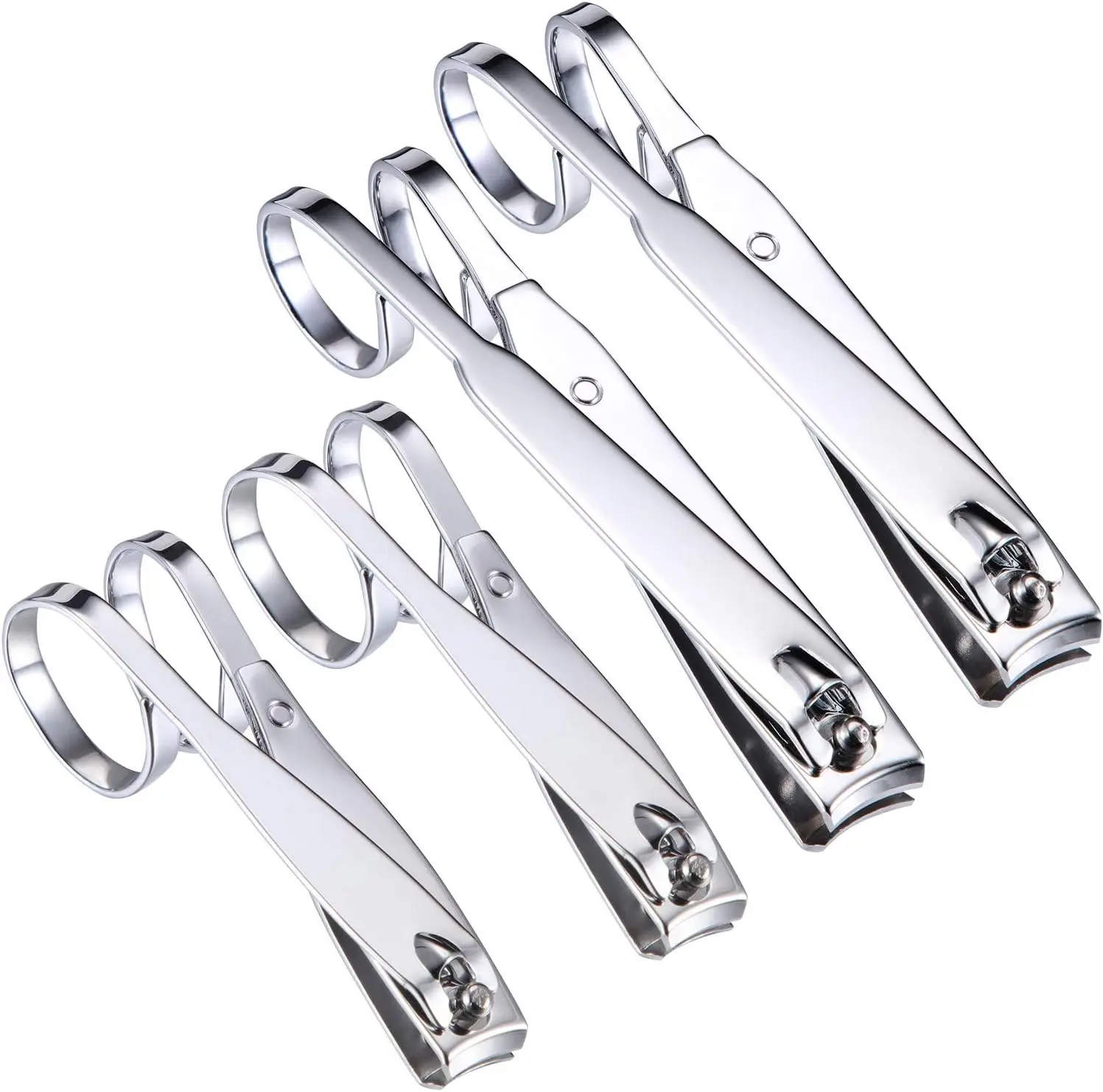4-Pack EZ Grip Nail Clipper Set, Sharp Stainless Steel for Fingernail and Toenail, Long Handle Travel Kit for Men and Women
4-Pack EZ Grip Nail Clipper Set, Sharp Stainless Steel for Fingernail and Toenail, Long Handle Travel Kit for Men and Women