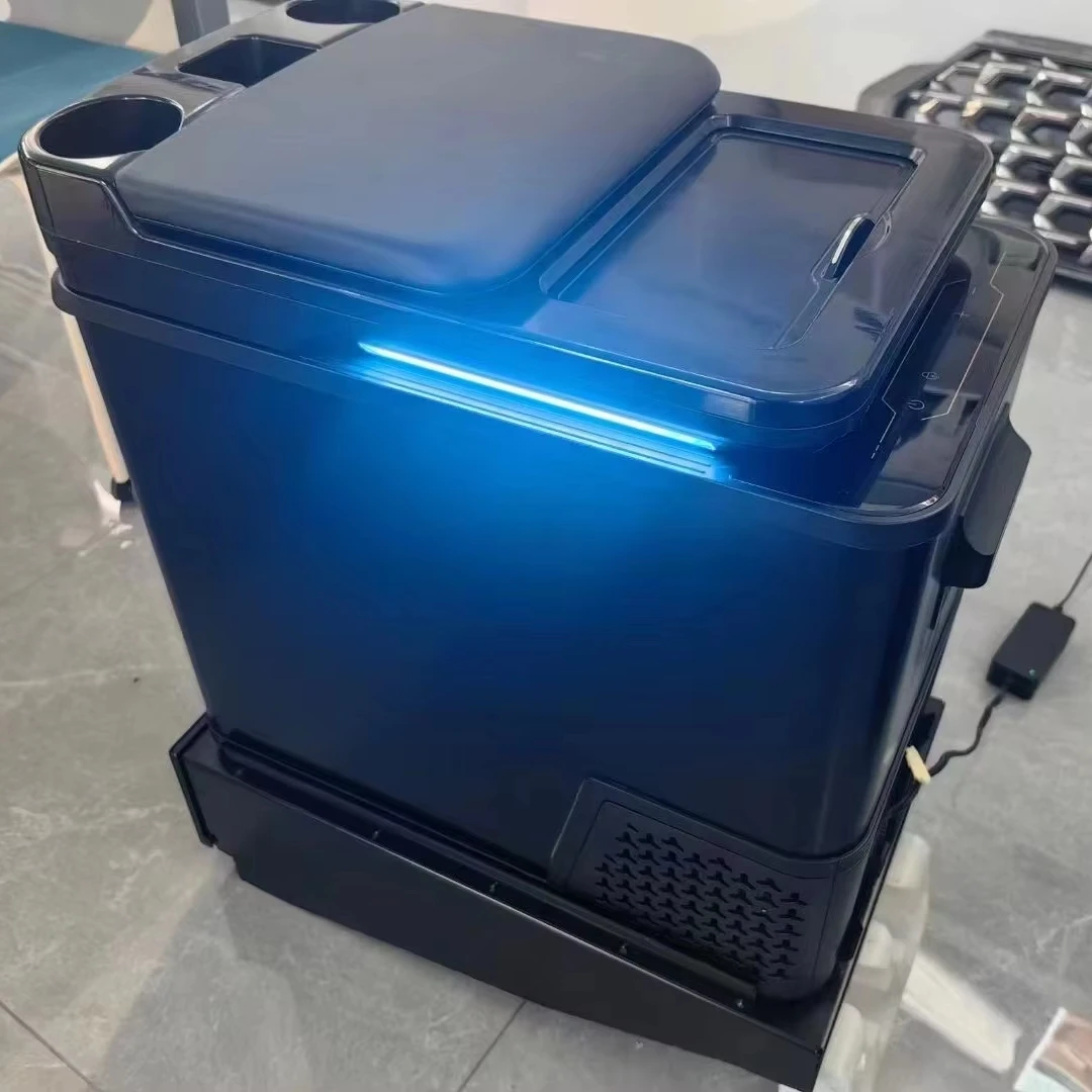Refrigerated Center Console with Compressor for Mercedes Sprinter Features Cup Holders & LED Ambient Light
Refrigerated Center Console with Compressor for Mercedes Sprinter Features Cup Holders & LED Ambient Light