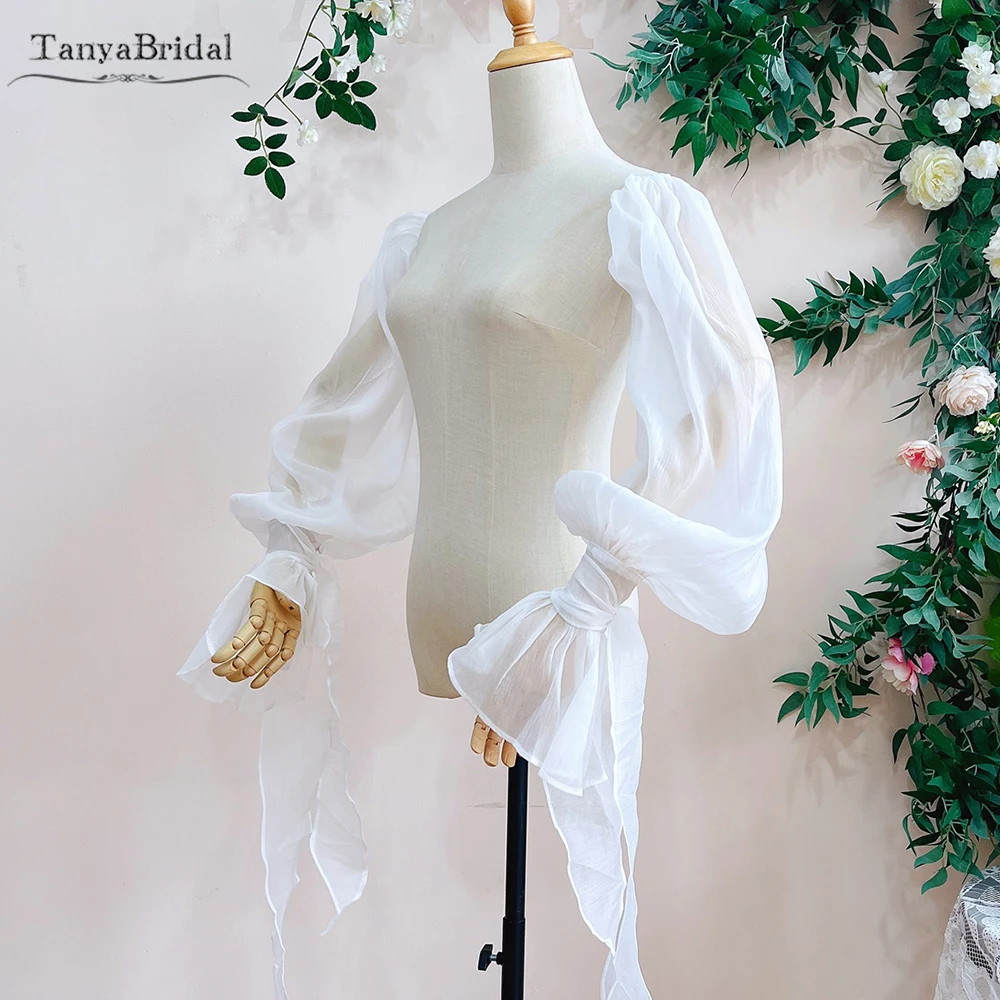 Off White Long Detachable Sleeves With Ribbon On Wrist ,Charming Pleats Chiffon Bridal Fingerless Gloves DG324
Off White Long Detachable Sleeves With Ribbon On Wrist ,Charming Pleats Chiffon Bridal Fingerless Gloves DG324