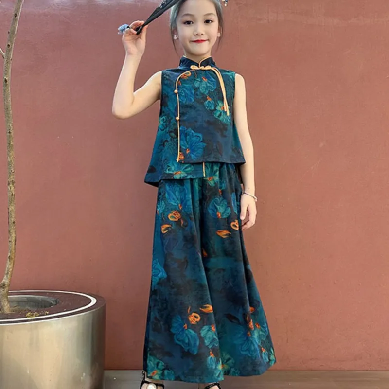 Creative 2026 New Summer Girls' Retro Sleeveless Top Children's Chinese Breathable Top Pants 2-piece Set Kids' Clothing SetLJ616
Creative 2026 New Summer Girls' Retro Sleeveless Top Children's Chinese Breathable Top Pants 2-piece Set Kids' Clothing SetLJ616