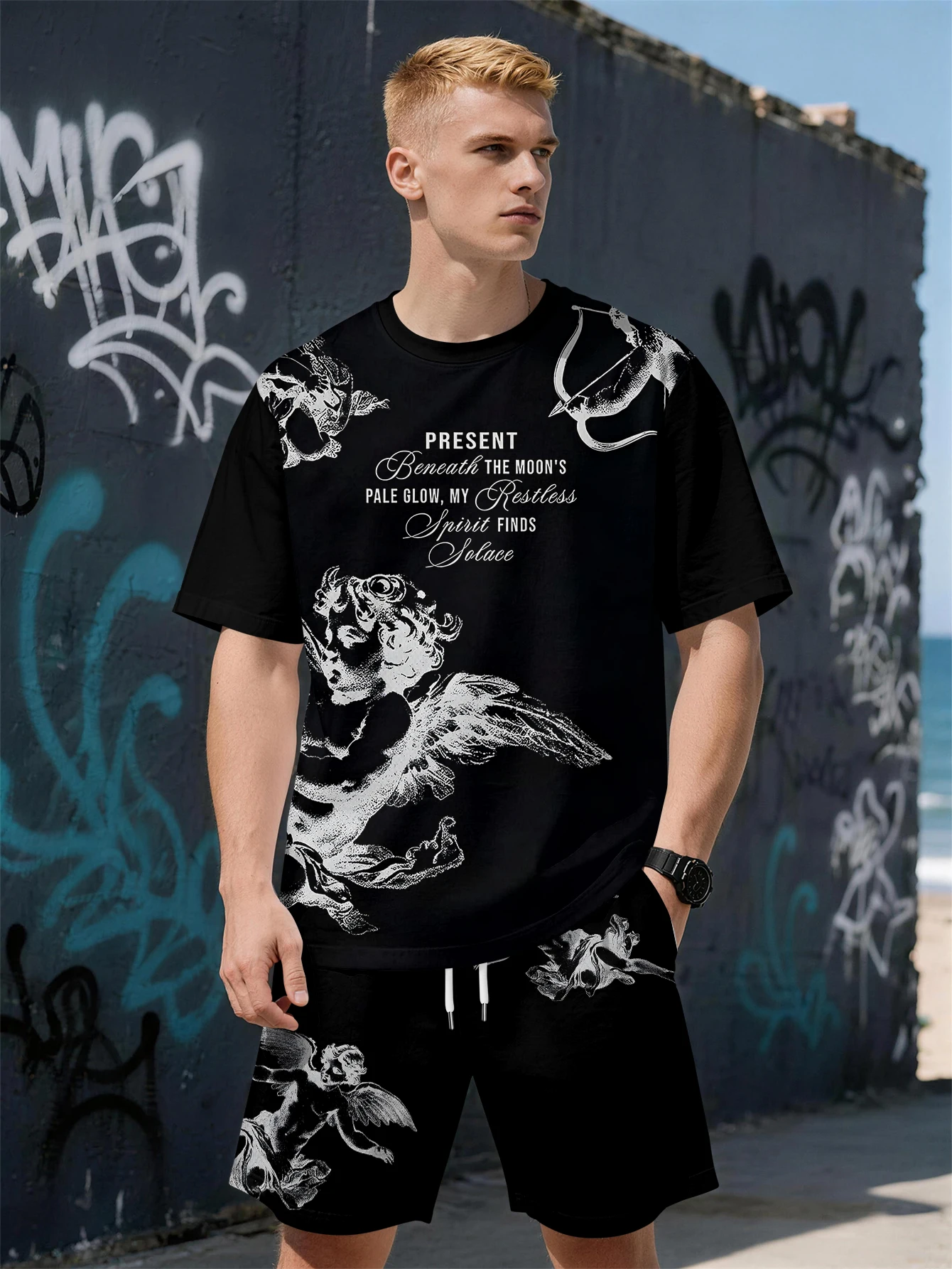2026 Summer New Men's Short-Sleeved Set with 3D Patterned Print for Street Casual Fashion Comfortable and Soft
2026 Summer New Men's Short-Sleeved Set with 3D Patterned Print for Street Casual Fashion Comfortable and Soft