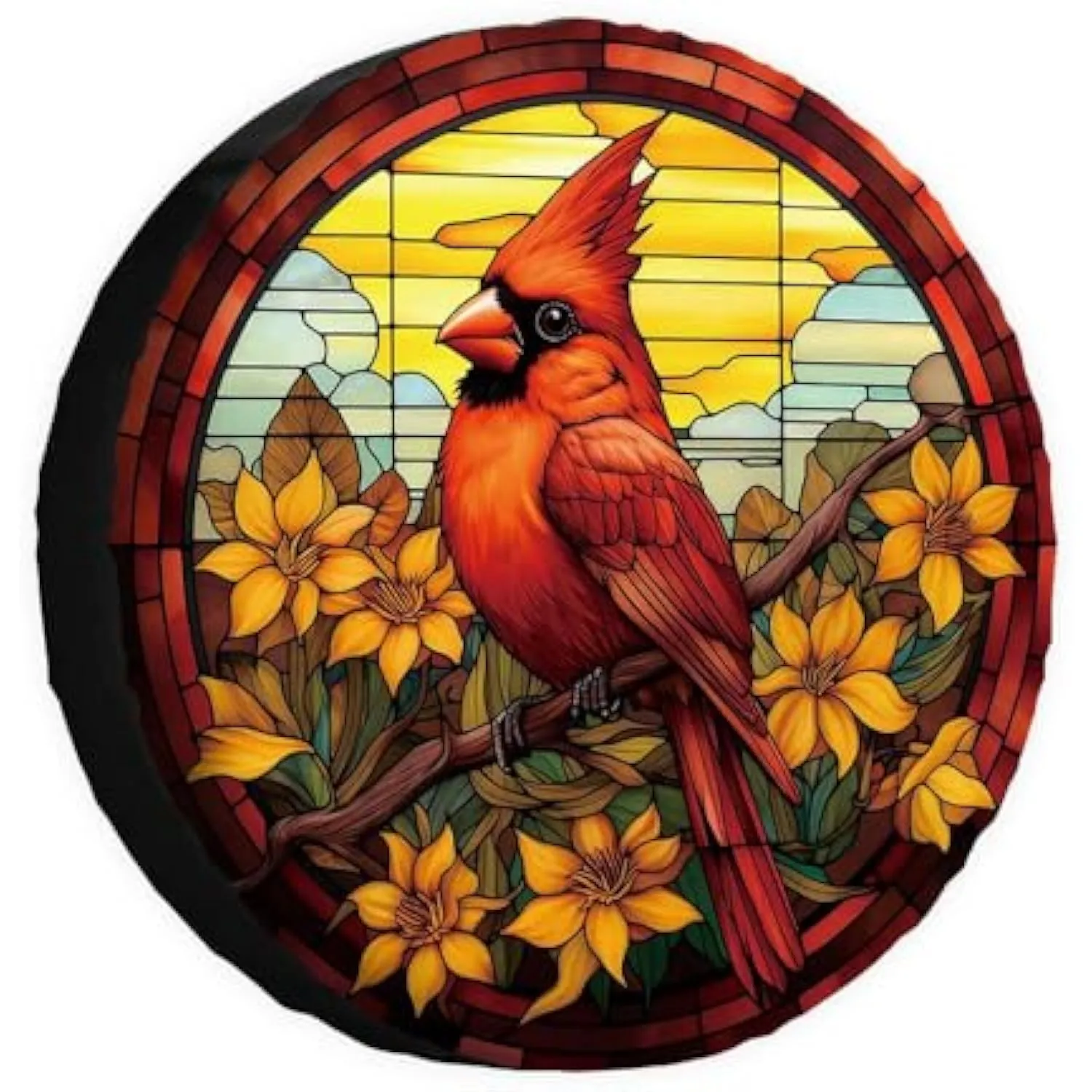 Cardinal Bird Stained Glass Spare Tire Cover Waterproof Dust Proof Vehicle Protector
Cardinal Bird Stained Glass Spare Tire Cover Waterproof Dust Proof Vehicle Protector