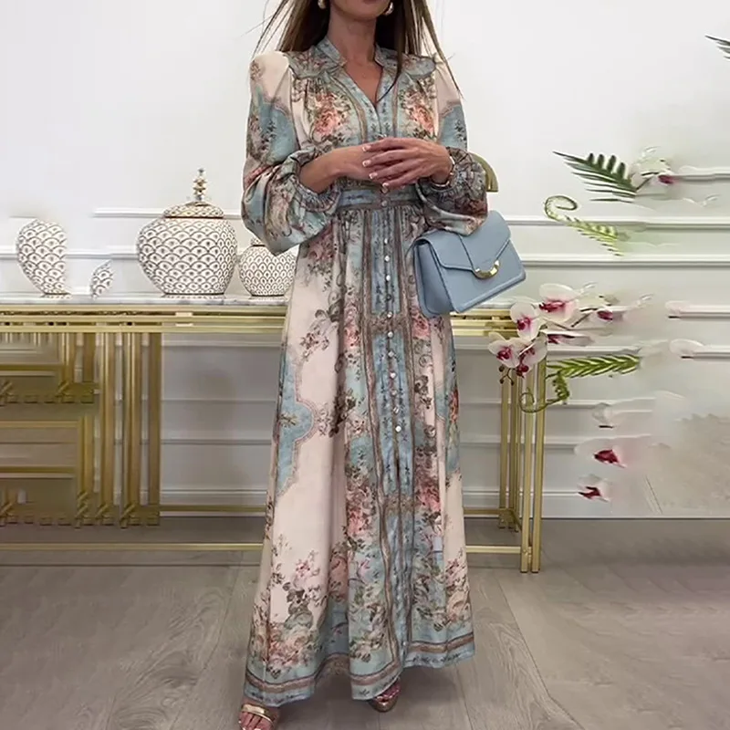 2025 Women's Fashion Retro Elegant Printed Long Sleeve Flared Waist-cinching Autumn Winter Dress C001
2025 Women's Fashion Retro Elegant Printed Long Sleeve Flared Waist-cinching Autumn Winter Dress C001