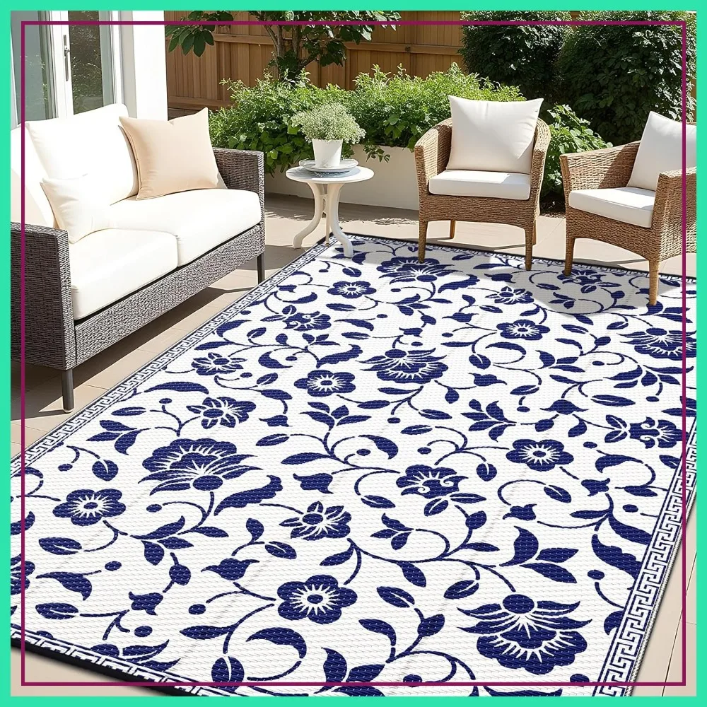 6x9 ft Outdoor Plastic Straw Rug, Reversible Floral Mat for Patio, Camping, Balcony, Deck, Backyard, Navy White
6x9 ft Outdoor Plastic Straw Rug, Reversible Floral Mat for Patio, Camping, Balcony, Deck, Backyard, Navy White