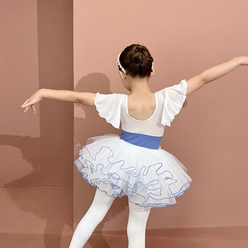 Professional Girls Ballet Dress Ruffle Sleeve Tutu Leotard Mesh Patchwork Dance Costume Children Dance Performance Outfit
Professional Girls Ballet Dress Ruffle Sleeve Tutu Leotard Mesh Patchwork Dance Costume Children Dance Performance Outfit