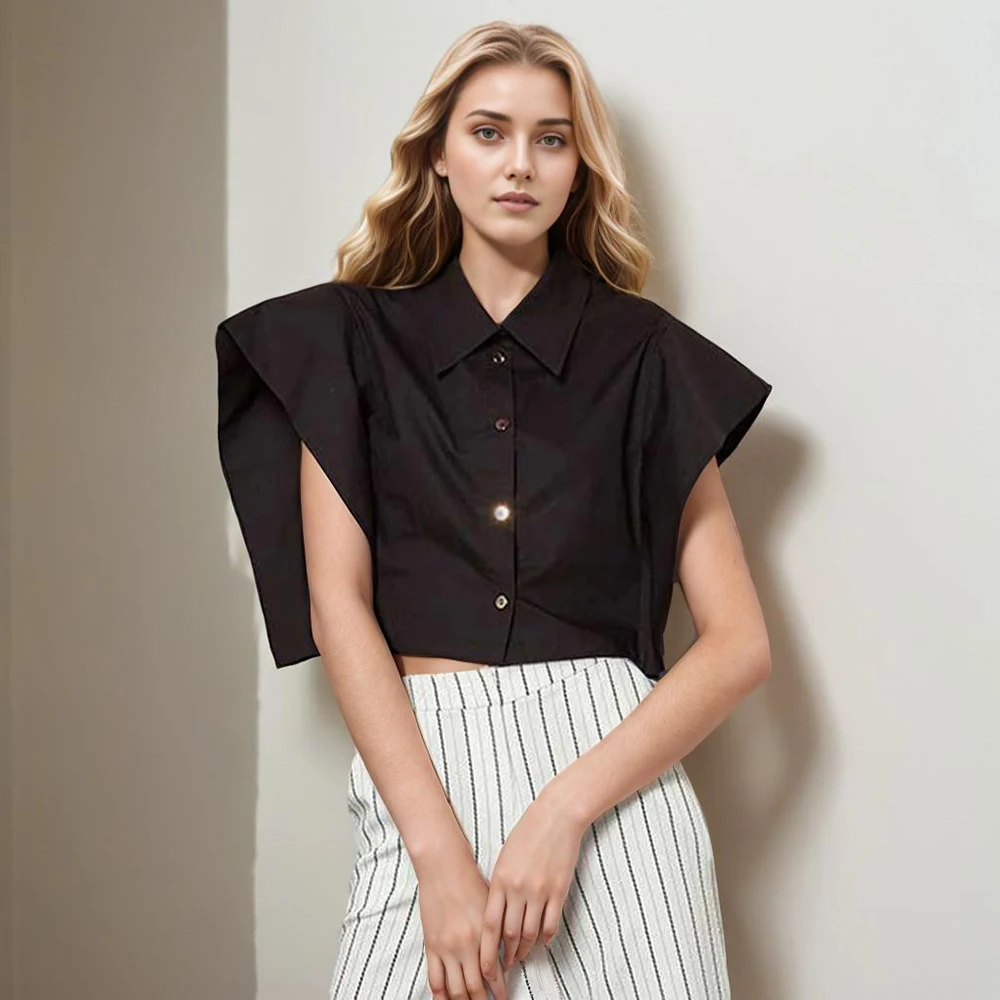 Loose Chiffon Blouses For Women Lapel Batwing Sleeve Single Breasted Casual Solid Short Blouse Female Fashion Clothing New
Loose Chiffon Blouses For Women Lapel Batwing Sleeve Single Breasted Casual Solid Short Blouse Female Fashion Clothing New