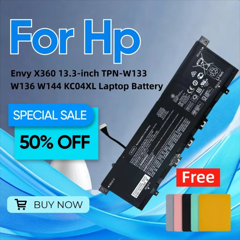 For HP Envy X360 13.3-inch TPN-W133 W136 W144 KC04XL Laptop Battery Give Away A Mouse Pad
For HP Envy X360 13.3-inch TPN-W133 W136 W144 KC04XL Laptop Battery Give Away A Mouse Pad