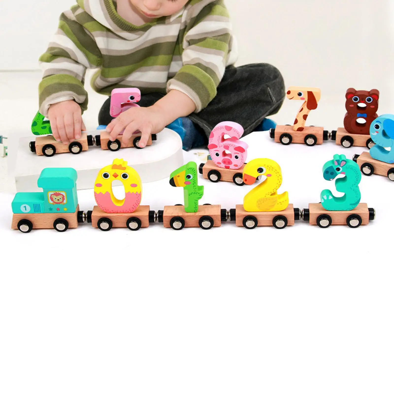 Wood Train Toy Digital Recognition Train Classic Wooden Car Preschool Wooden Train Toy for 1 2 3 Year Olds Boys and Girls Kids
Wood Train Toy Digital Recognition Train Classic Wooden Car Preschool Wooden Train Toy for 1 2 3 Year Olds Boys and Girls Kids