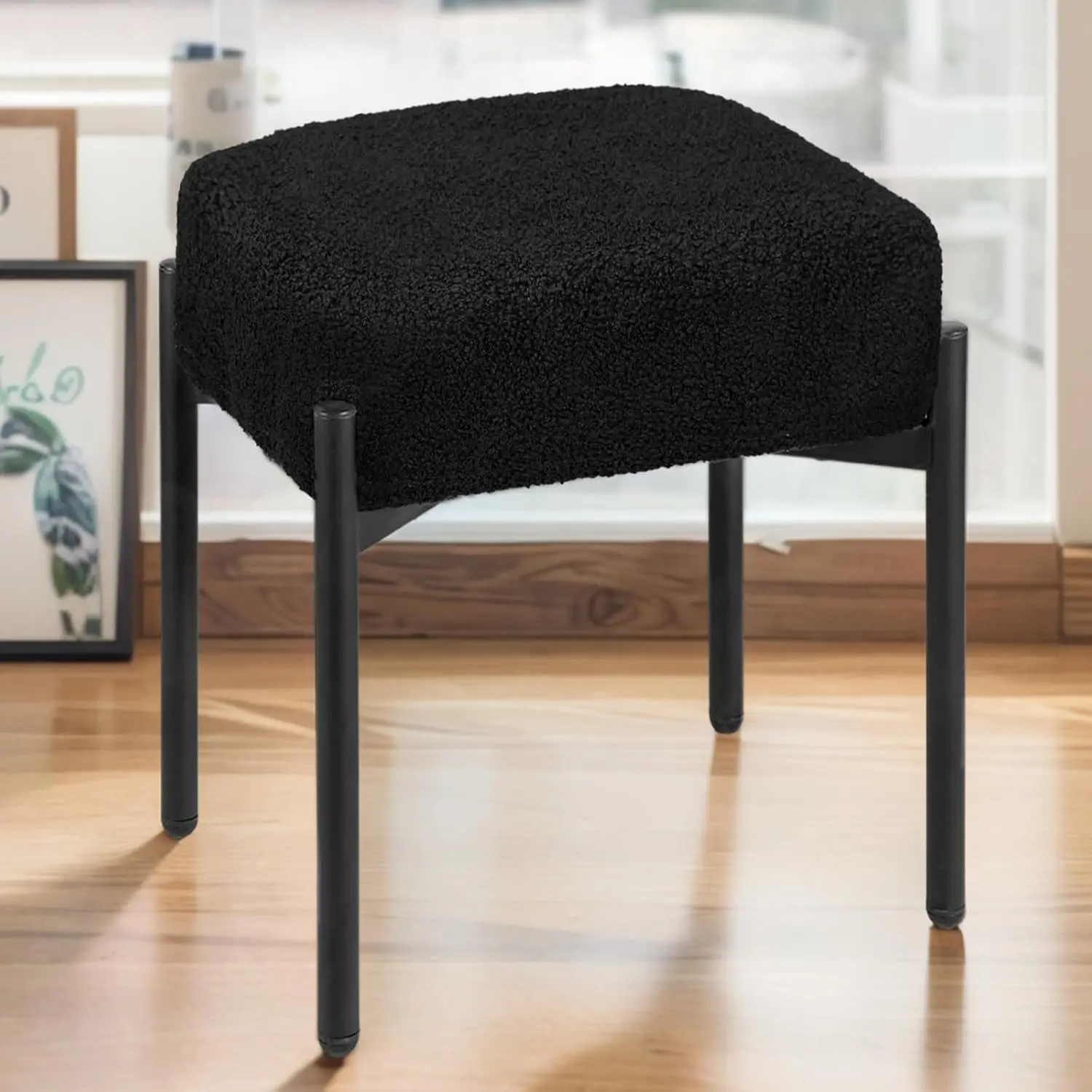 Vanity Stool Chair , 16.3""L X 12.8""W X 17.3""H Soft Ottoman, Makeup Chair Bench Furry Padded Seat With 4 Metal Legs,
Vanity Stool Chair , 16.3""L X 12.8""W X 17.3""H Soft Ottoman, Makeup Chair Bench Furry Padded Seat With 4 Metal Legs,